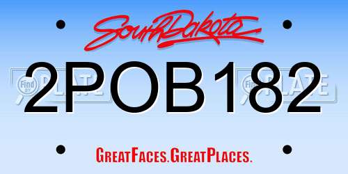 2POB182 South Dakota License Plate