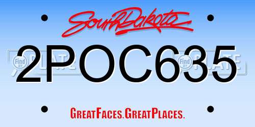 2POC635 South Dakota License Plate
