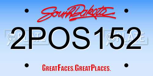 2POS152 South Dakota License Plate