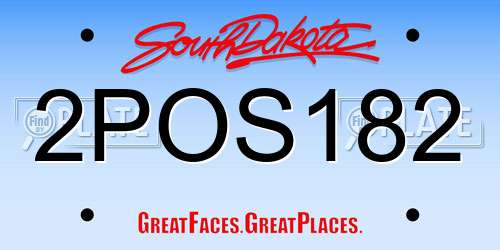 2POS182 South Dakota License Plate