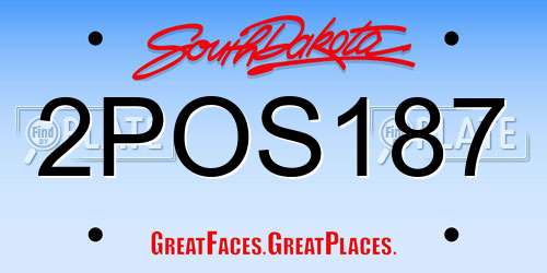 2POS187 South Dakota License Plate