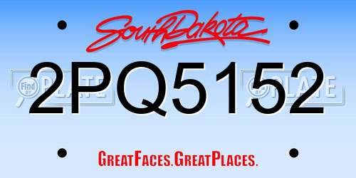 2PQ5152 South Dakota License Plate