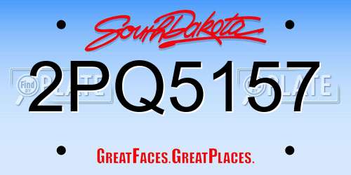 2PQ5157 South Dakota License Plate