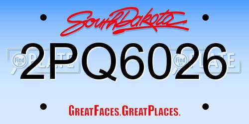 2PQ6026 South Dakota License Plate