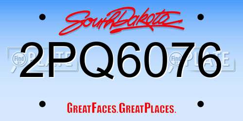 2PQ6076 South Dakota License Plate
