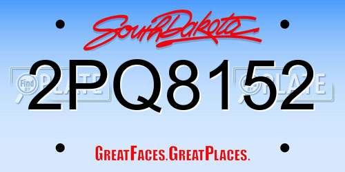 2PQ8152 South Dakota License Plate