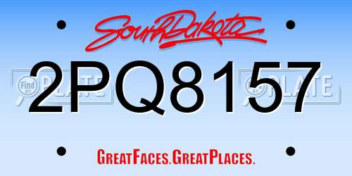 2PQ8157 South Dakota License Plate