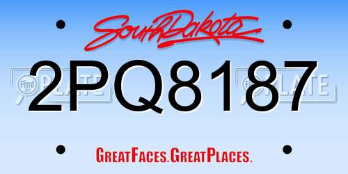 2PQ8187 South Dakota License Plate