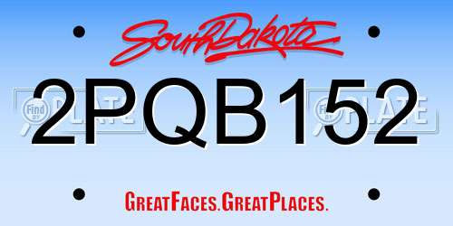 2PQB152 South Dakota License Plate