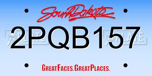 2PQB157 South Dakota License Plate