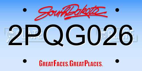 2PQG026 South Dakota License Plate