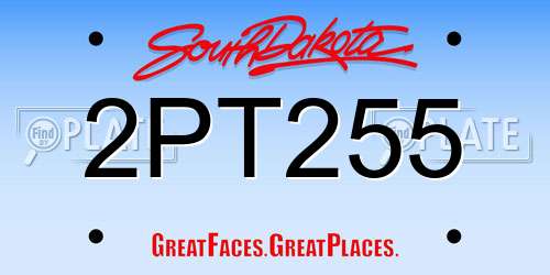 2PT255 South Dakota License Plate
