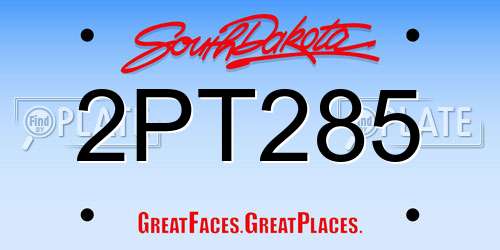 2PT285 South Dakota License Plate