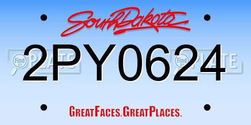 2PY0624 South Dakota License Plate