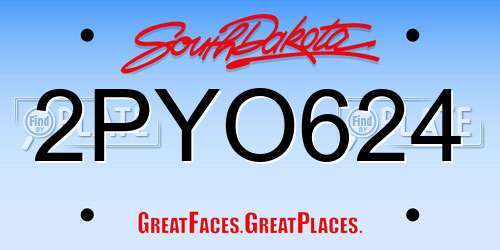 2PYO624 South Dakota License Plate