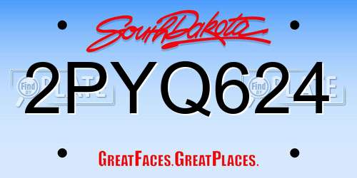 2PYQ624 South Dakota License Plate