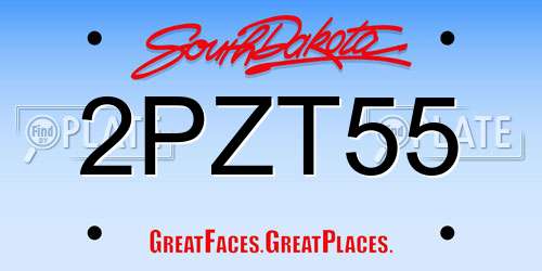 2PZT55 South Dakota License Plate