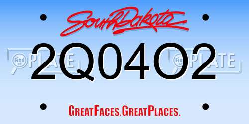 2Q04O2 South Dakota License Plate
