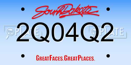 2Q04Q2 South Dakota License Plate