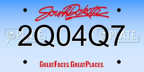 2Q04Q7 South Dakota License Plate