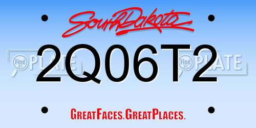 2Q06T2 South Dakota License Plate