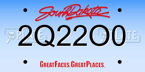2Q22O0 South Dakota License Plate