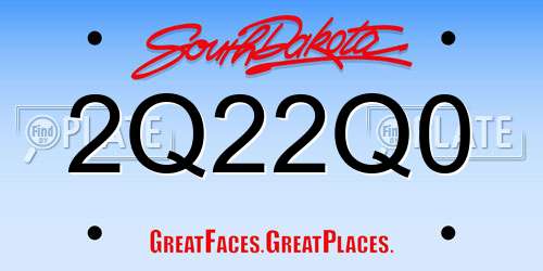 2Q22Q0 South Dakota License Plate
