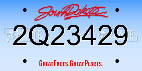 2Q23429 South Dakota License Plate