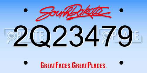 2Q23479 South Dakota License Plate