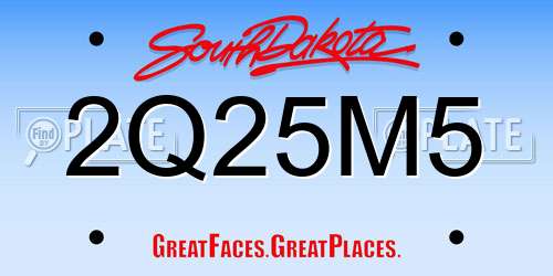2Q25M5 South Dakota License Plate