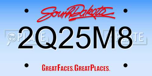 2Q25M8 South Dakota License Plate