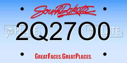 2Q27O0 South Dakota License Plate
