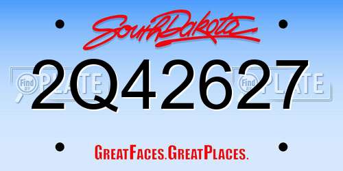 2Q42627 South Dakota License Plate