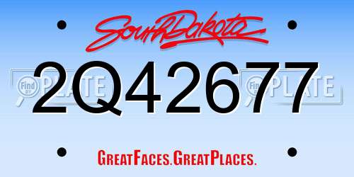 2Q42677 South Dakota License Plate