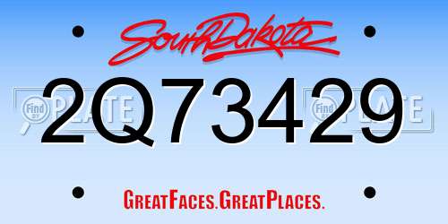 2Q73429 South Dakota License Plate