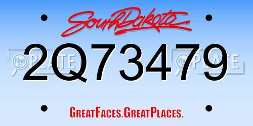2Q73479 South Dakota License Plate