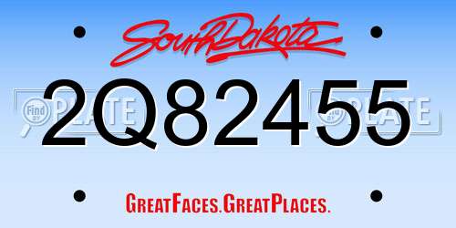 2Q82455 South Dakota License Plate