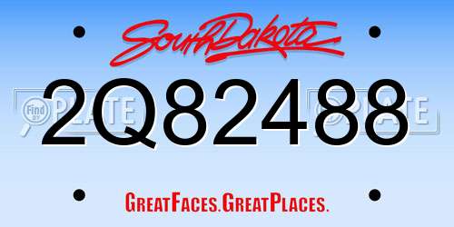 2Q82488 South Dakota License Plate