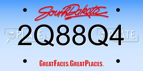 2Q88Q4 South Dakota License Plate