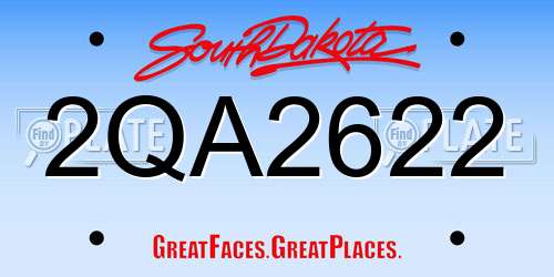 2QA2622 South Dakota License Plate