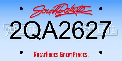 2QA2627 South Dakota License Plate