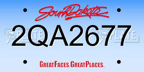 2QA2677 South Dakota License Plate