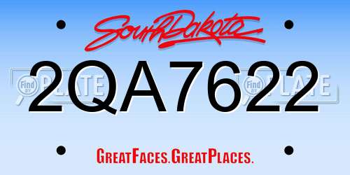 2QA7622 South Dakota License Plate