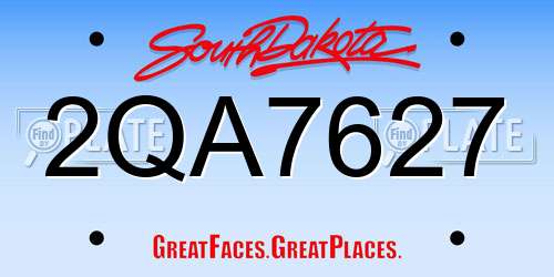 2QA7627 South Dakota License Plate