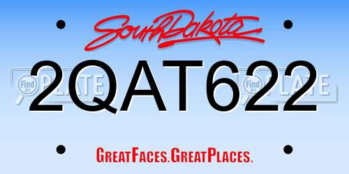 2QAT622 South Dakota License Plate