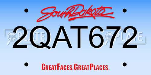 2QAT672 South Dakota License Plate