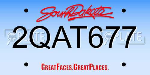 2QAT677 South Dakota License Plate
