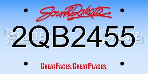 2QB2455 South Dakota License Plate