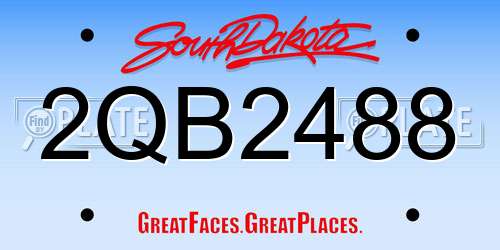 2QB2488 South Dakota License Plate