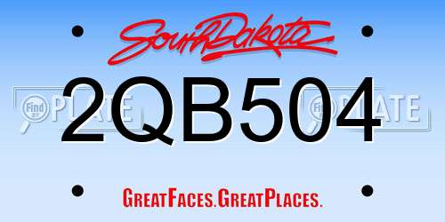 2QB504 South Dakota License Plate